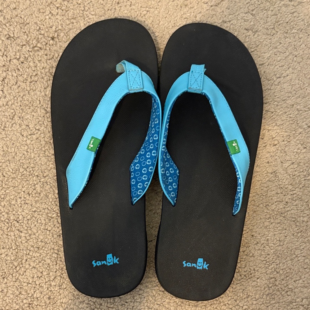 Sanuk Blue and Black Women's Sandals